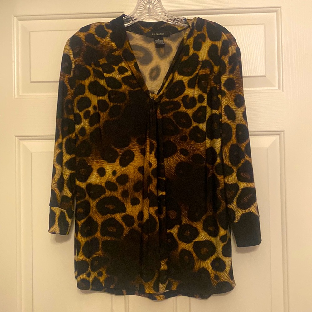 Liz McCoy Leopard Top Sz XL